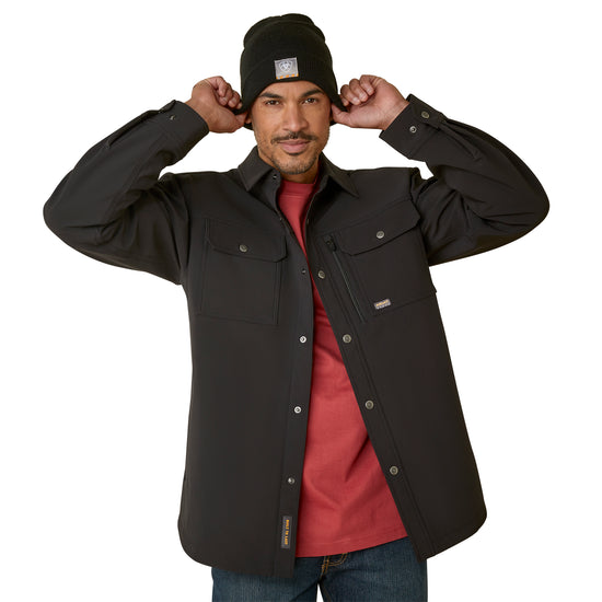 Ariat Men's Rebar DuraStretch Utility Softshell Black Shirt Jacket 10046058