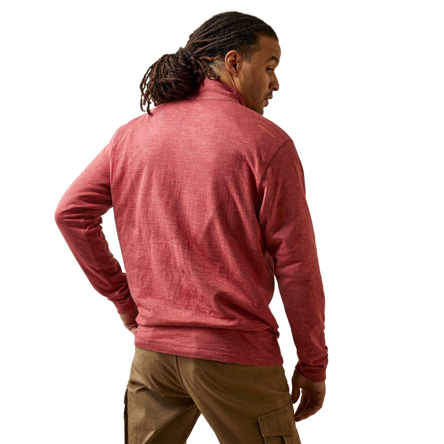 Ariat Men's Rebar Foundation 1/4 Zip Brick Red Shirt 10046184