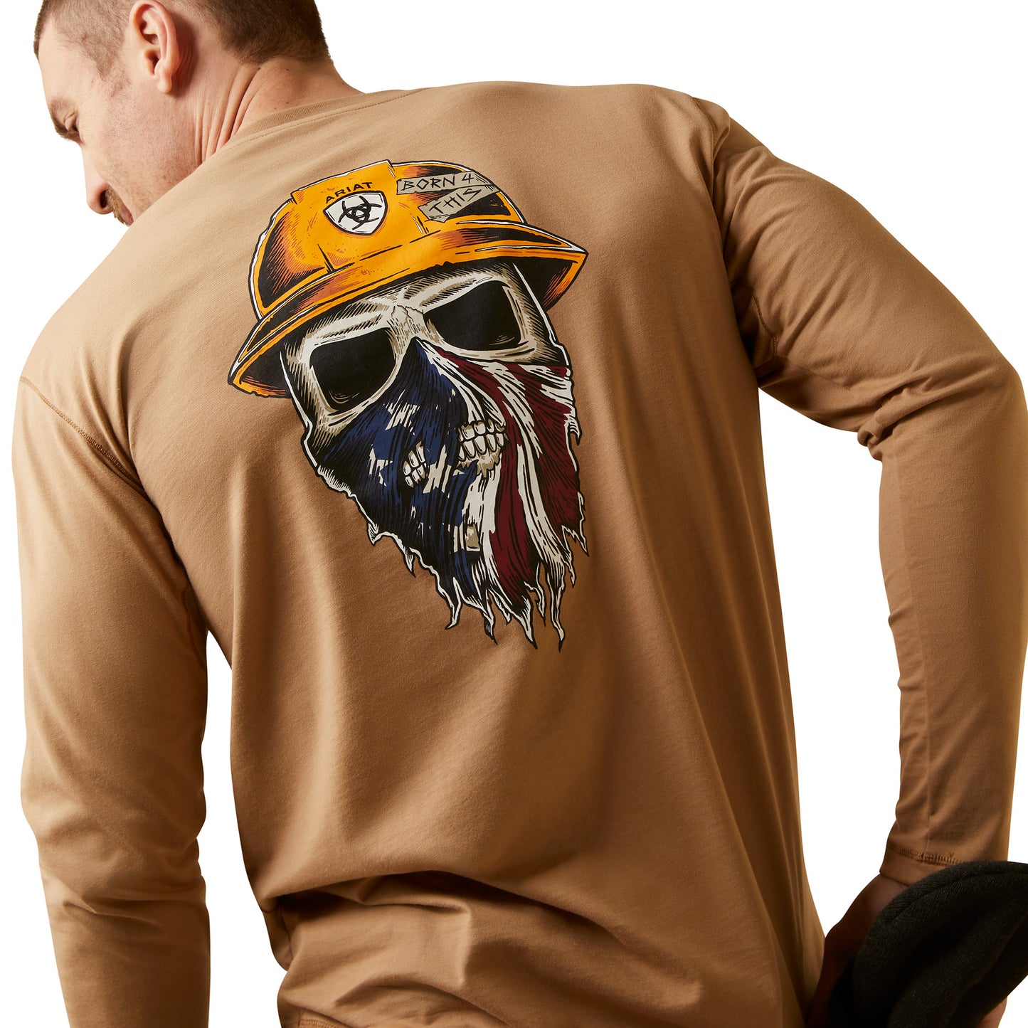 Ariat Men's Rebar Workman Born For This Graphic Khaki T-Shirt 10046187