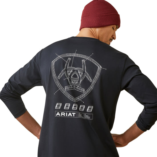 Ariat Men's Workman Blueprint Graphic Black T-Shirt 10046349