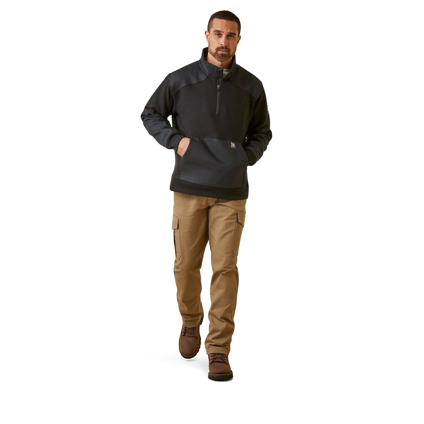 Ariat Men's Rebar Workman DuraCanvas 1/4 Zip Black Sweatshirt 10046401