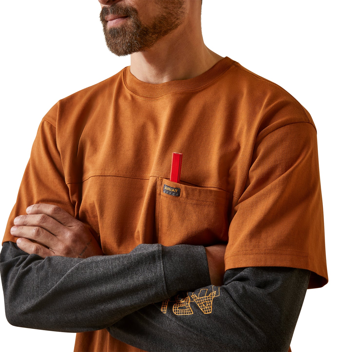 Ariat Men's Rebar Cotton Strong Dually Carmel Cafe T-Shirt 10046512