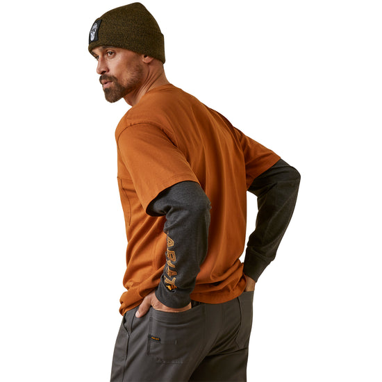 Ariat Men's Rebar Cotton Strong Dually Carmel Cafe T-Shirt 10046512