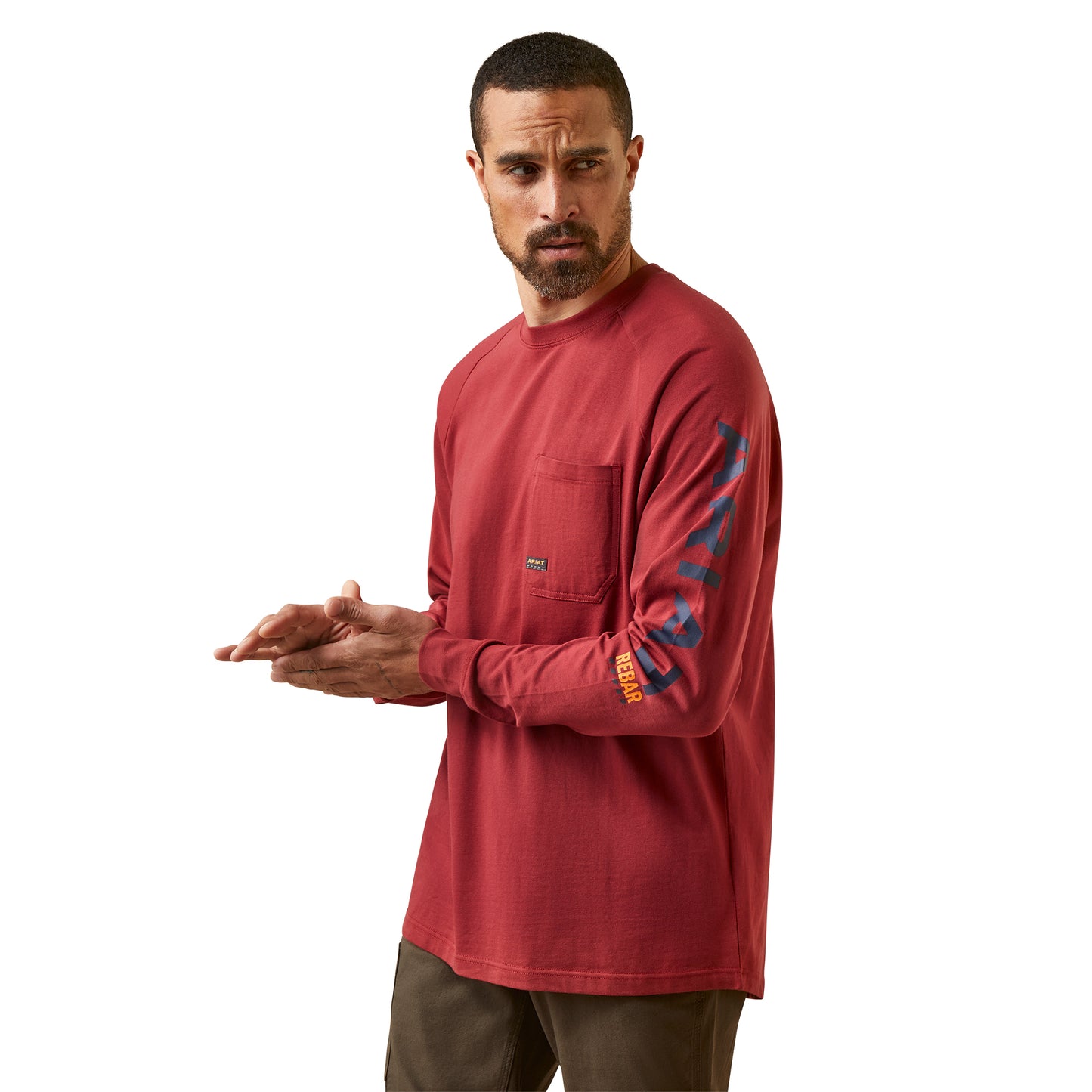 Ariat Men's Rebar Cotton Strong Graphic Brick Red T-Shirt 10046616