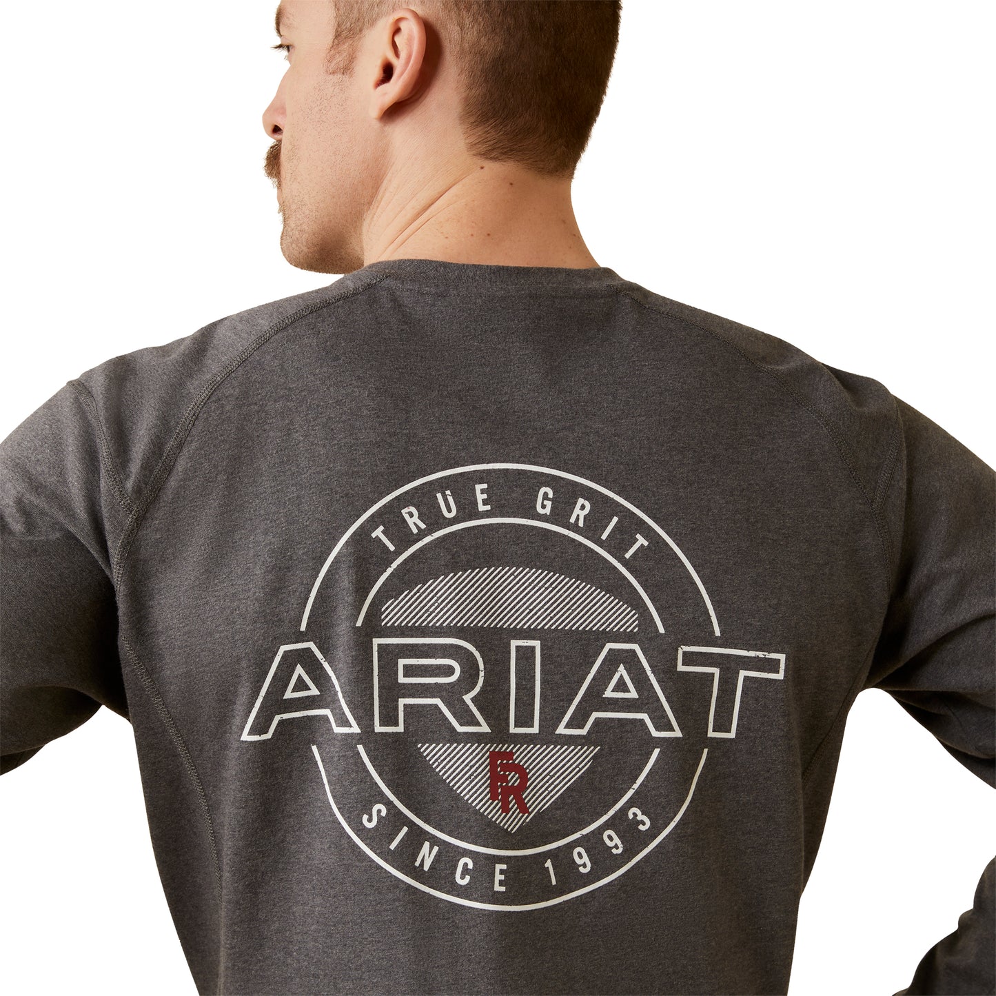 Ariat Men's FR Air True Grit Charcoal Heather T-Shirt 10046660