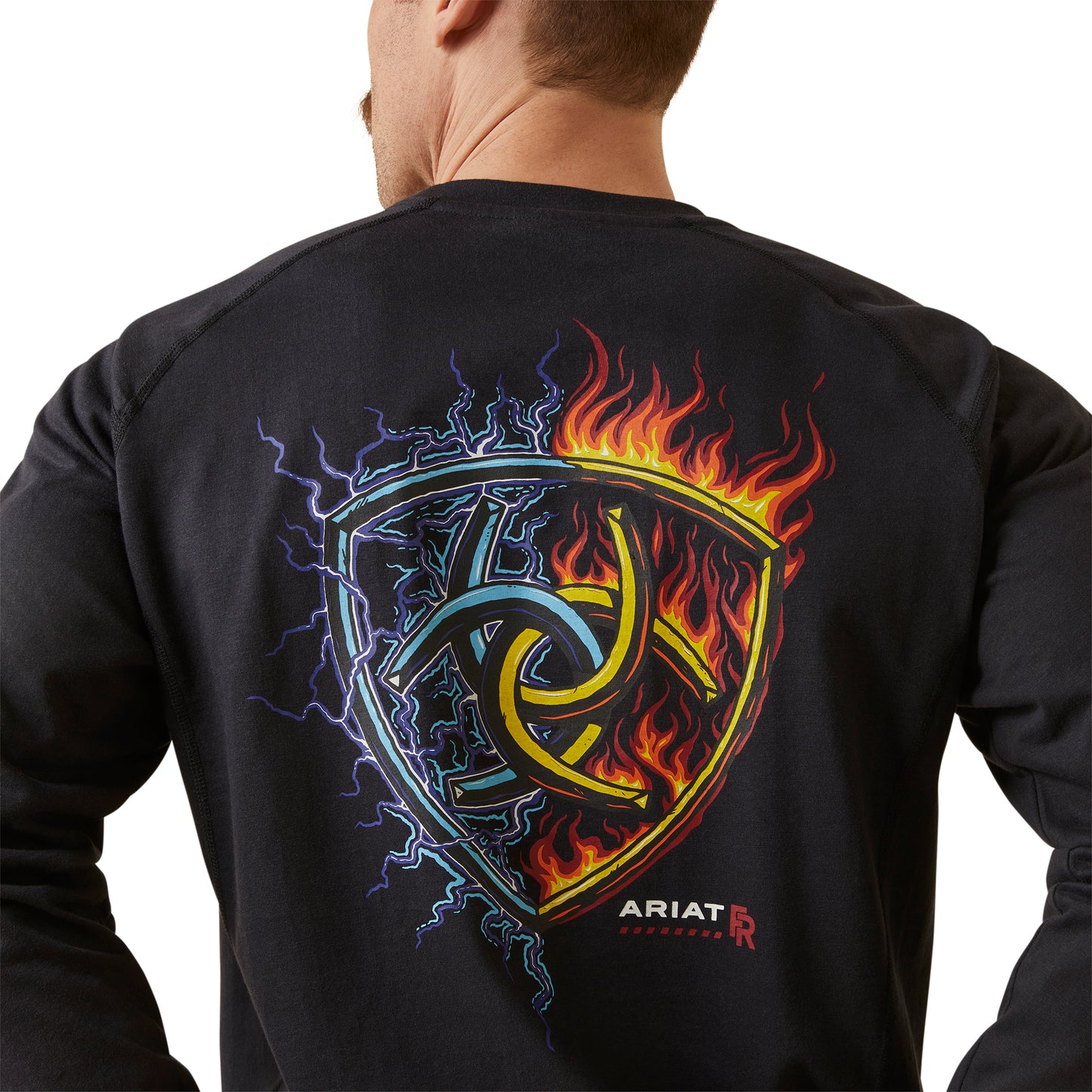 Ariat Men's FR Air Shock Fire Long Sleeve Black T-Shirt 10046662
