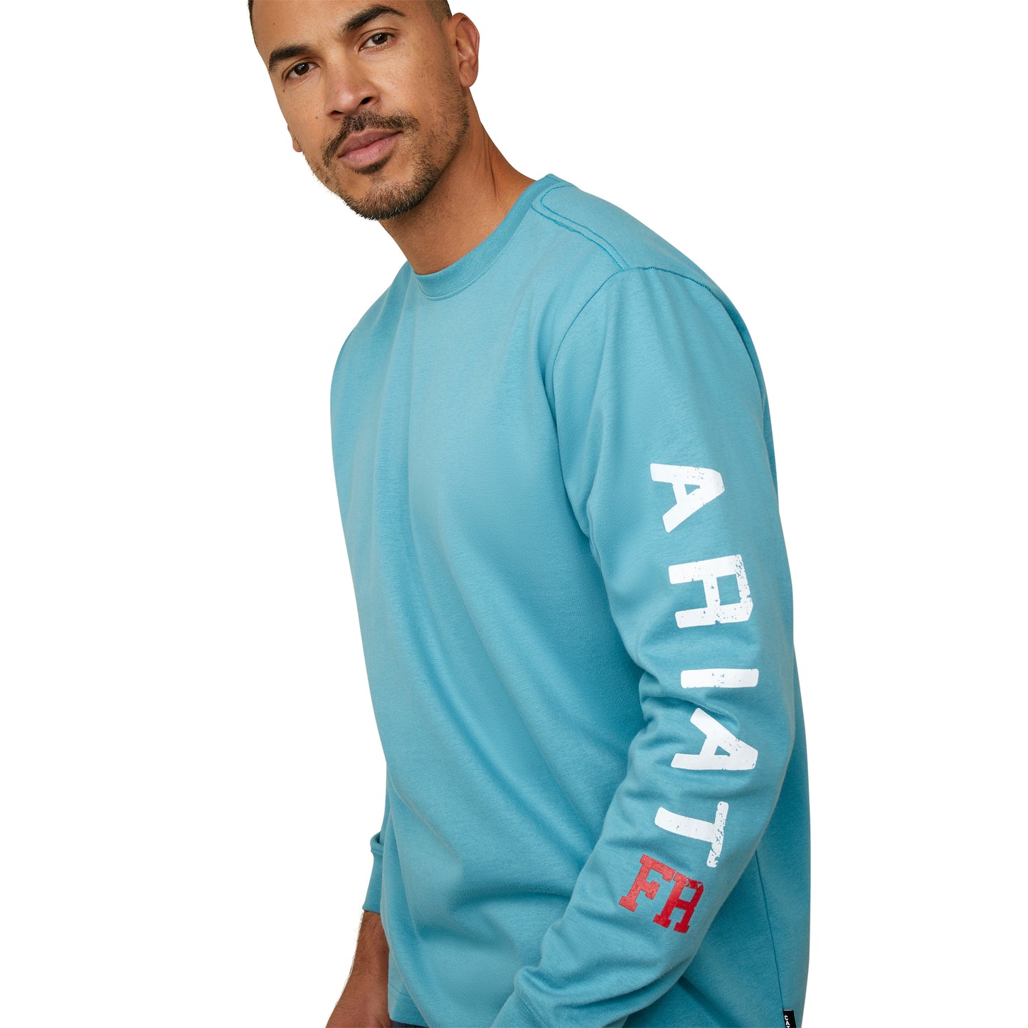 Ariat Men's FR Roughneck Skull Logo Storm Blue T-Shirt 10046672