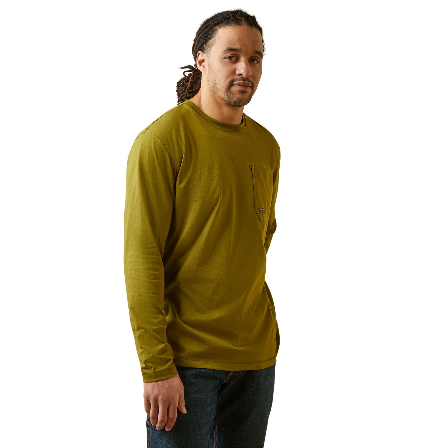 Ariat Men's Rebar Workman Logo Graphic Avocado Green T-Shirt 10046797