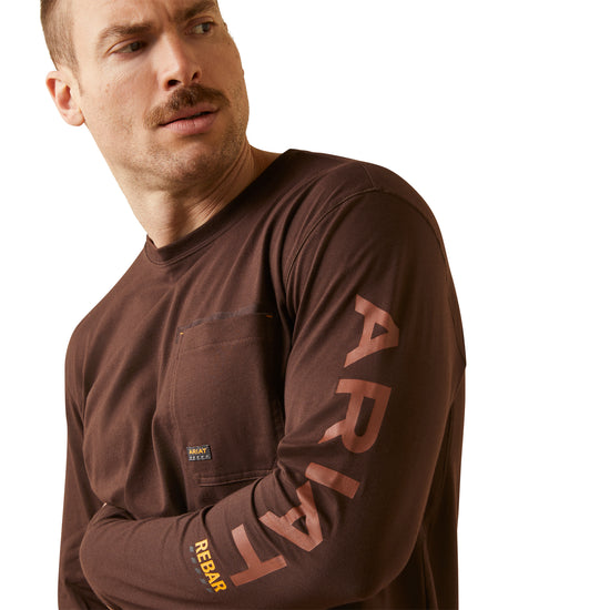 Ariat Men's Rebar Workman Graphic Logo Coffee Brown T-Shirt 10046798
