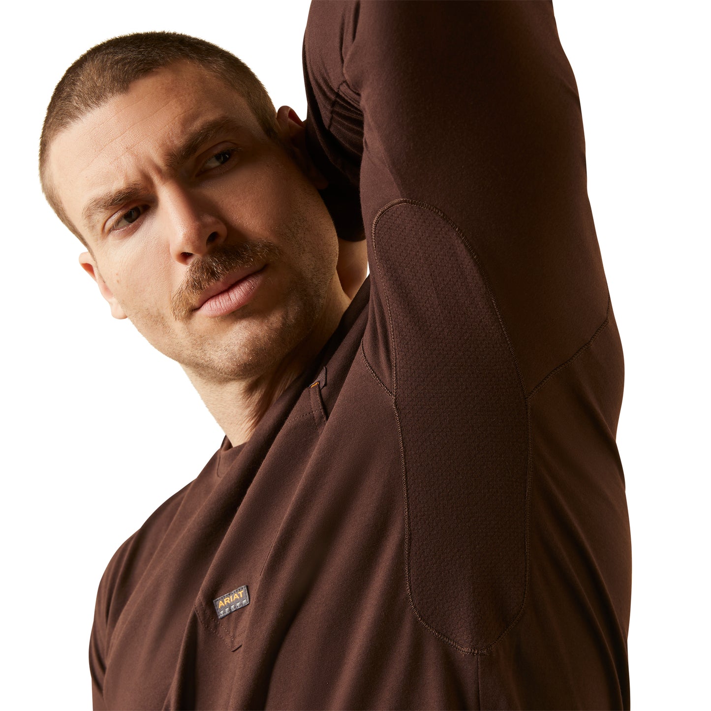 Ariat Men's Rebar Workman Graphic Logo Coffee Brown T-Shirt 10046798