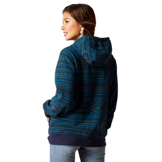 Ariat Ladies Logo Dark River Blue Serape Hoodie 10046259