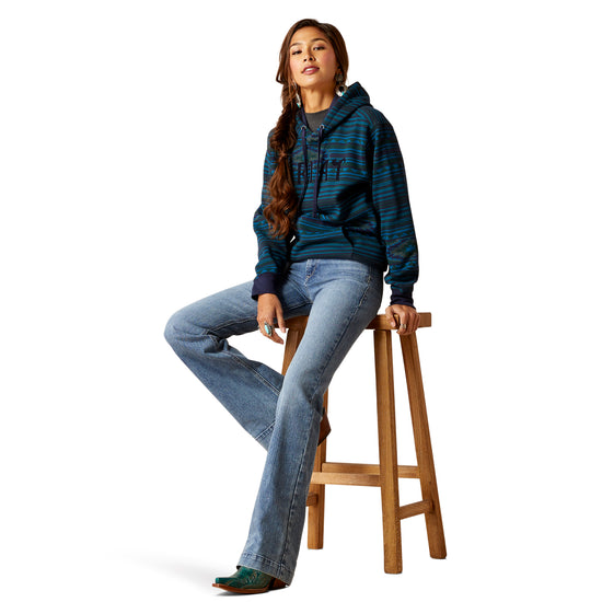 Ariat Ladies Logo Dark River Blue Serape Hoodie 10046259