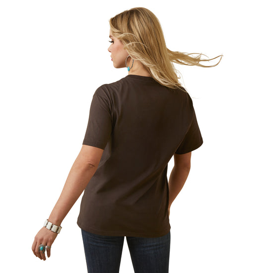 Ariat Ladies Patina Steer Graphic Washed Black T-Shirt 10046318