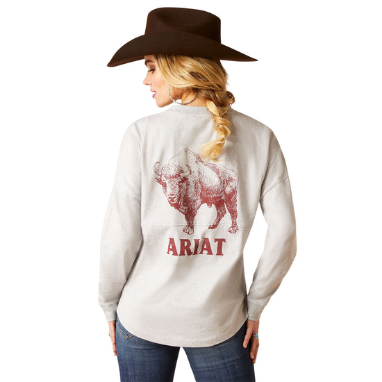 Ariat Ladies True Western Oversized Heather Grey T-Shirt 10046319