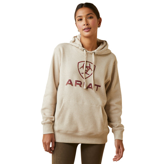 Ariat Ladies R.E.A.L Ombre Shield Oatmeal Heather Hoodie 10046449