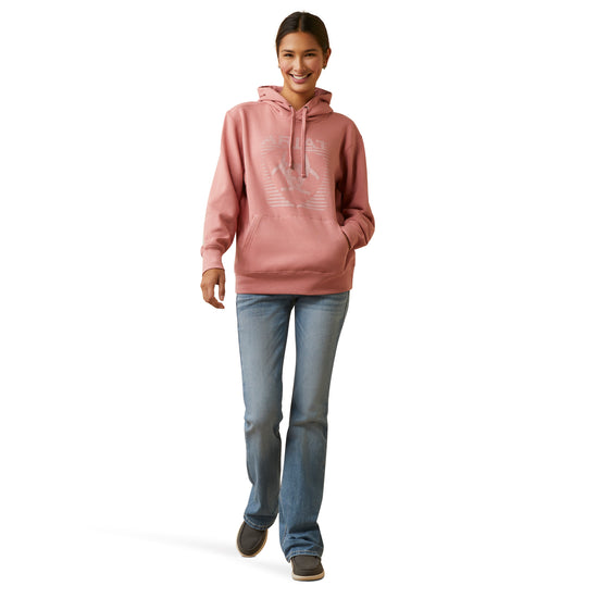 Ariat Ladies R.E.A.L Fading Lines Dusty Rose Hoodie 10046450