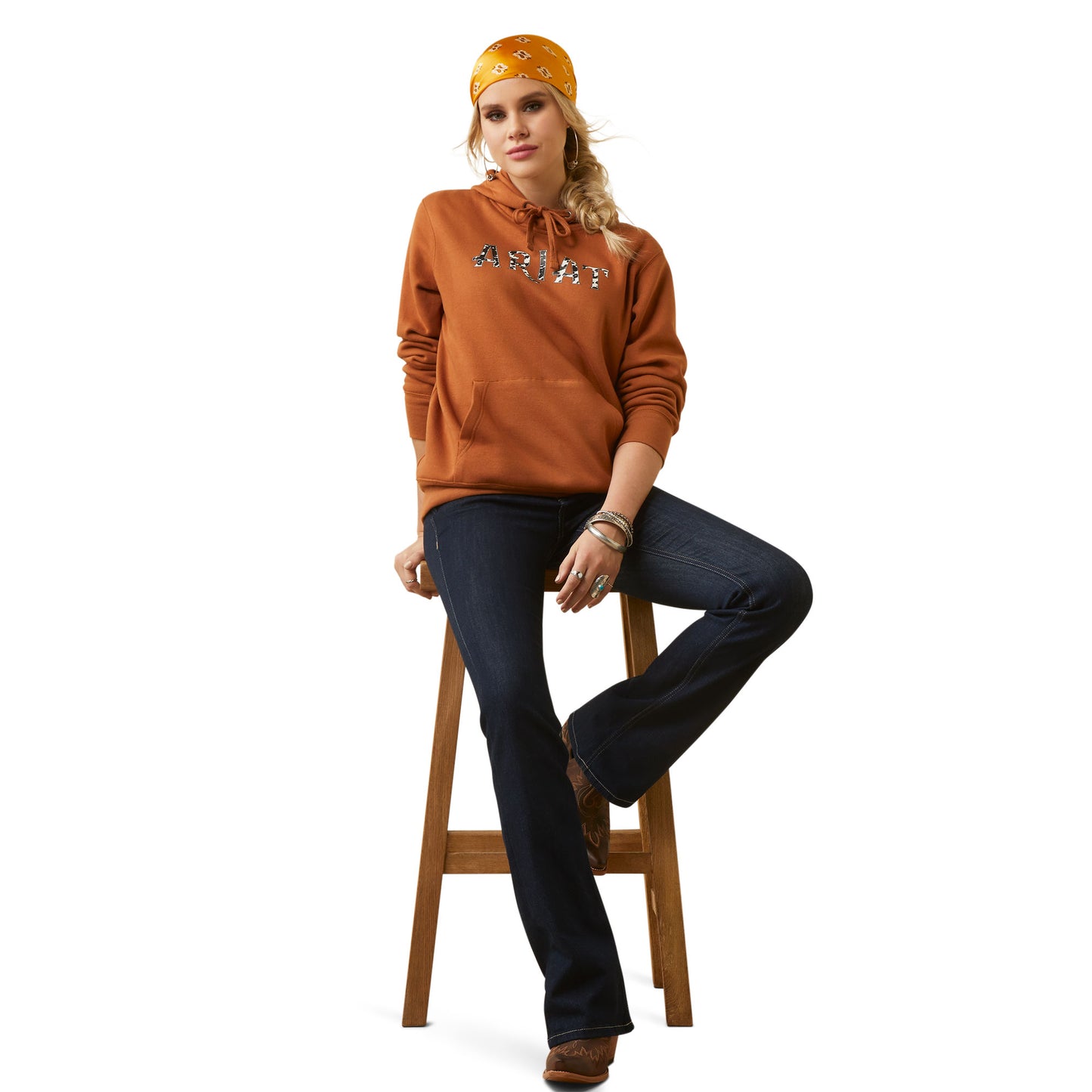 Ariat Ladies R.E.A.L Cow Hyde Glazed Ginger Hoodie 10046453