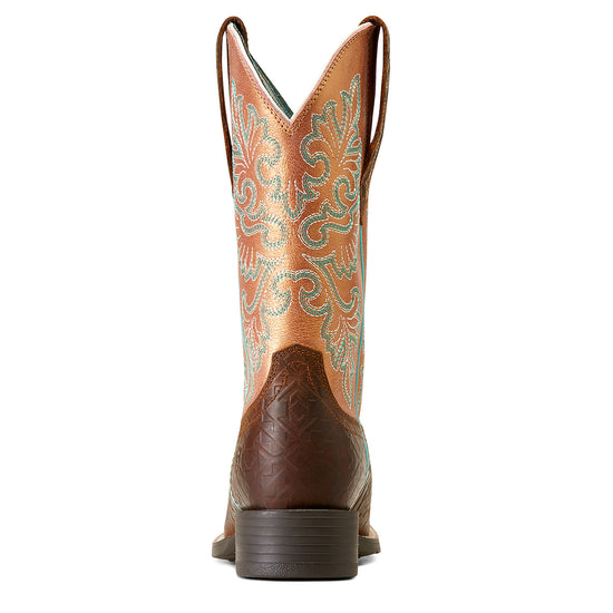 Load image into Gallery viewer, Ariat Ladies Round Up Toasted Blanket Emboss Square Toe Western Boots 10047039
