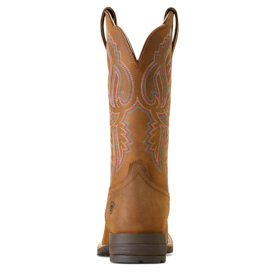 Ariat Ladies Hybrid Ranchwork Distressed Tan Western Boots 10047043