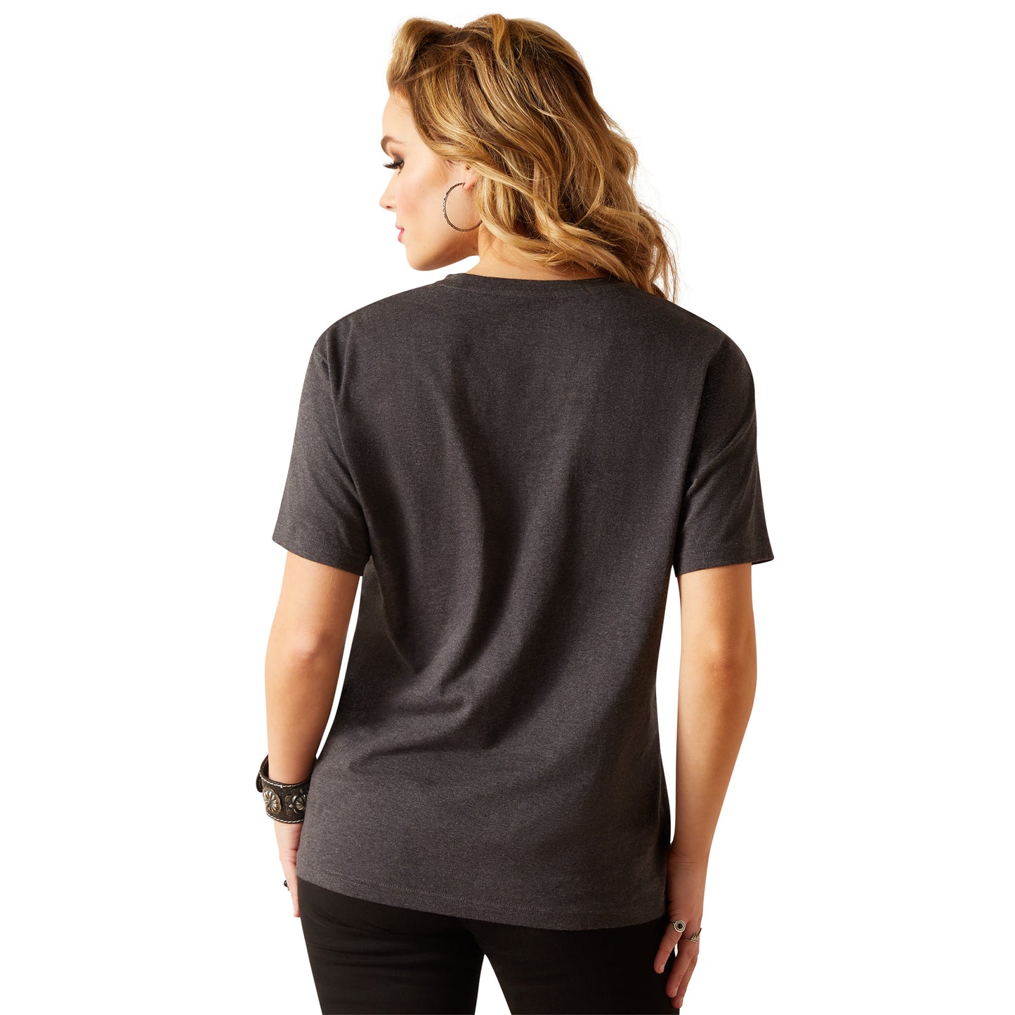Ariat Ladies Leopard Print Shield Black Heather T-Shirt 10047403