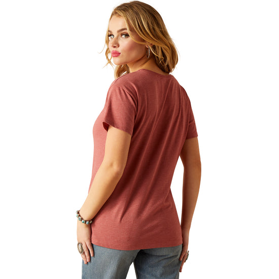 Ariat Ladies "Herd That" Graphic Red Clay Heather T-Shirt 10047921