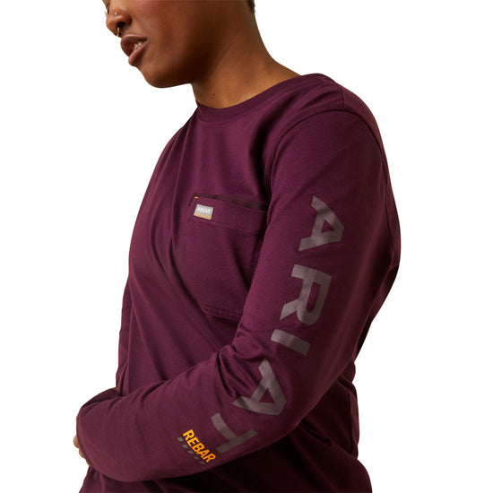 Ariat Ladies Rebar Workman Graphic Logo Potent Purple T-Shirt 10046780