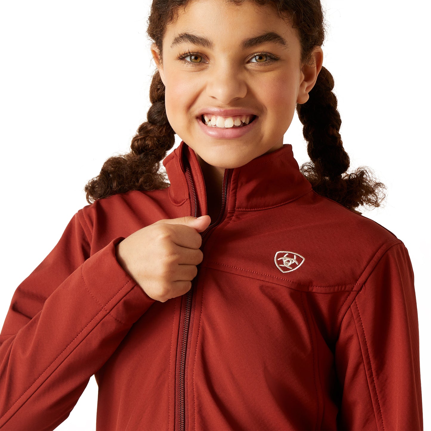 Ariat Youth Girl's New Team Fired Brick Softshell Jacket 10046692