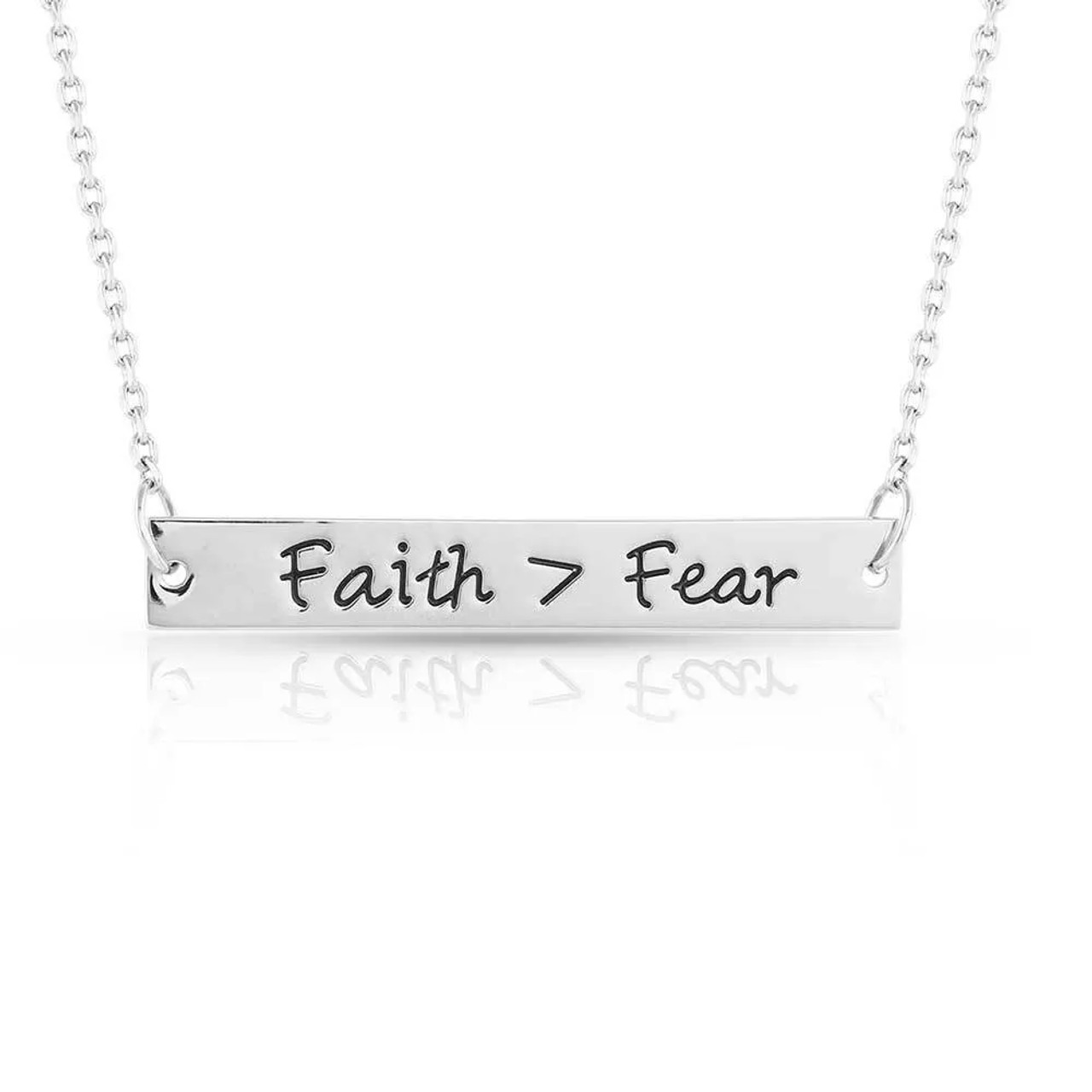 Montana Silversmiths Ladies Faith Is Greater Than Fear Silver Necklace FFNC5060S