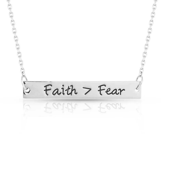 Montana Silversmiths Ladies Faith Is Greater Than Fear Silver Necklace FFNC5060S