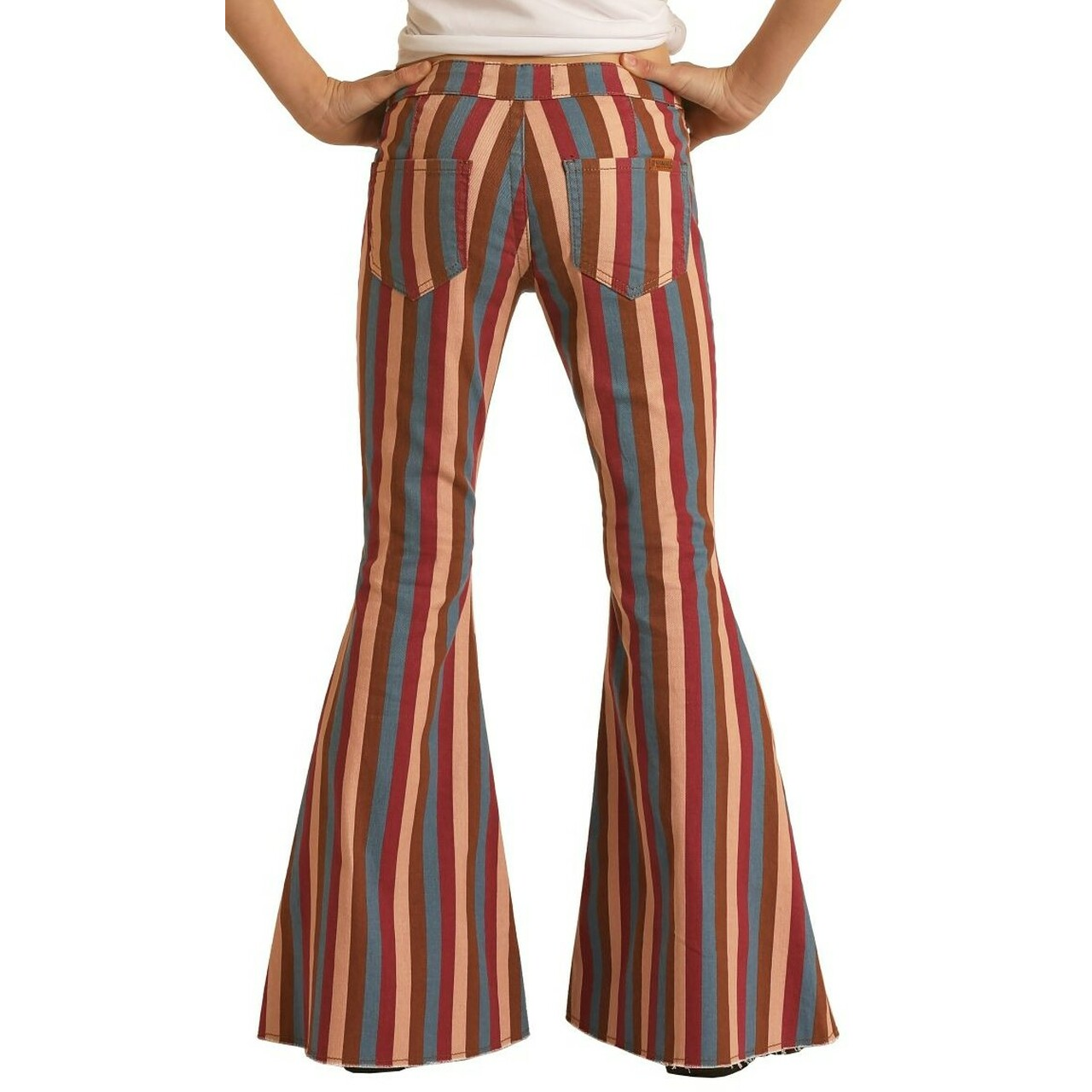 Rock & Roll® Girls Multi Colored Stripe Bell Bottom Jeans G5B1706