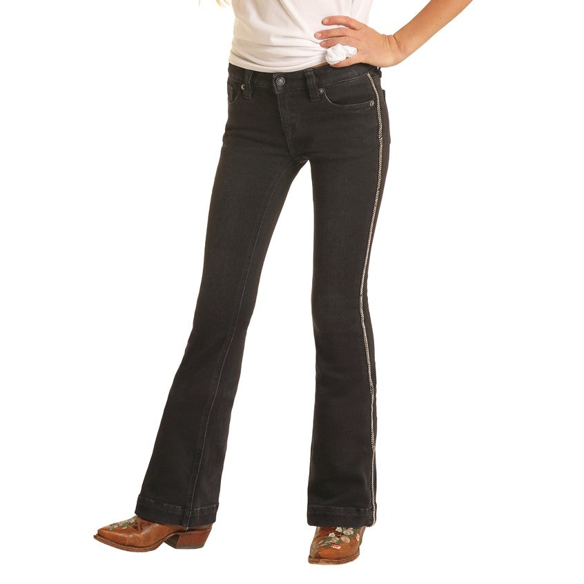 Rock & Roll Denim Kid's Extra Stretch Black Trouser Jeans G5F2722