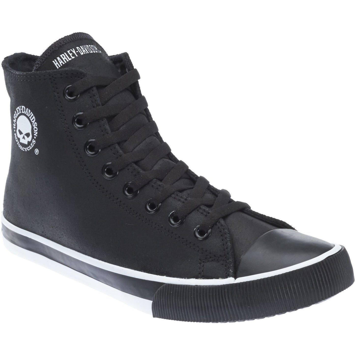 Harley Davidson Men's Baxter Black and White Hi-Top Shoes D93341