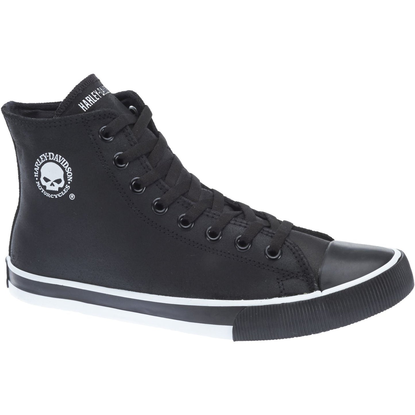 Harley Davidson Men's Baxter Black and White Hi-Top Shoes D93341