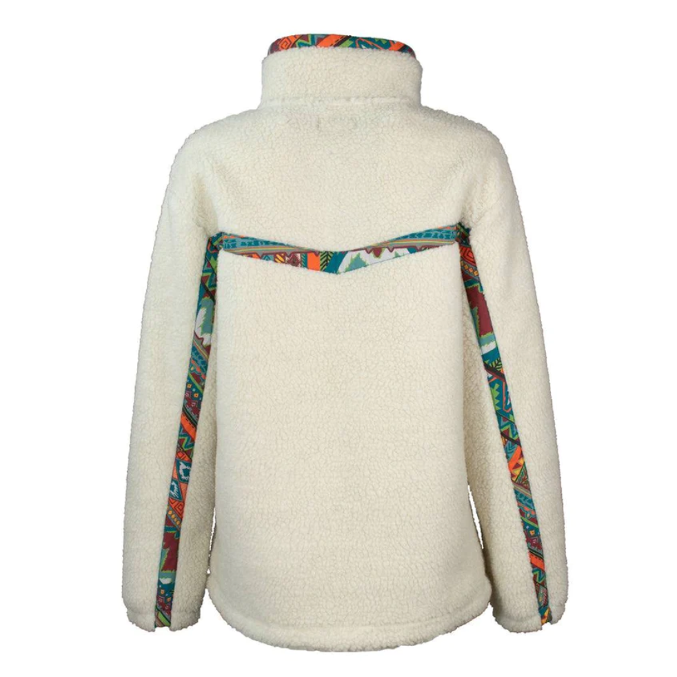 Hooey Ladies Aztec Cream Sherpa Pullover HFP005CR