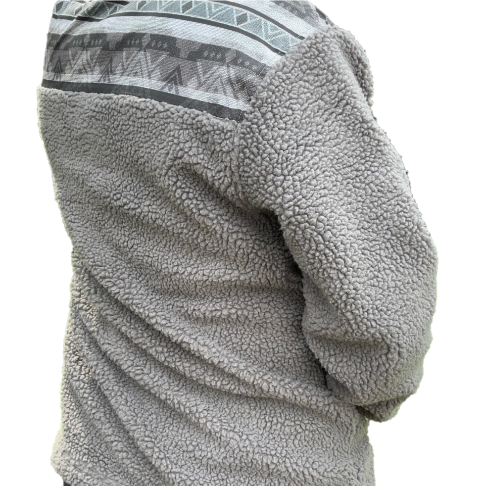 Hooey Men's Aztec Sherpa Charcoal Fleece Pullover HFP009DKCH