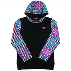 Hooey Ladies Black And Multi Colored Aztec Hooded Sweatshirt HH1163BKPR