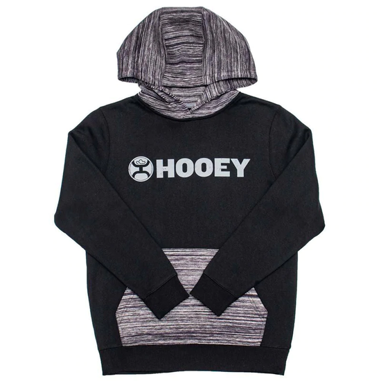 Hooey® Youth Black & Grey "Lock-Up" Logo Hooded Sweatshirt HH1191BK-Y
