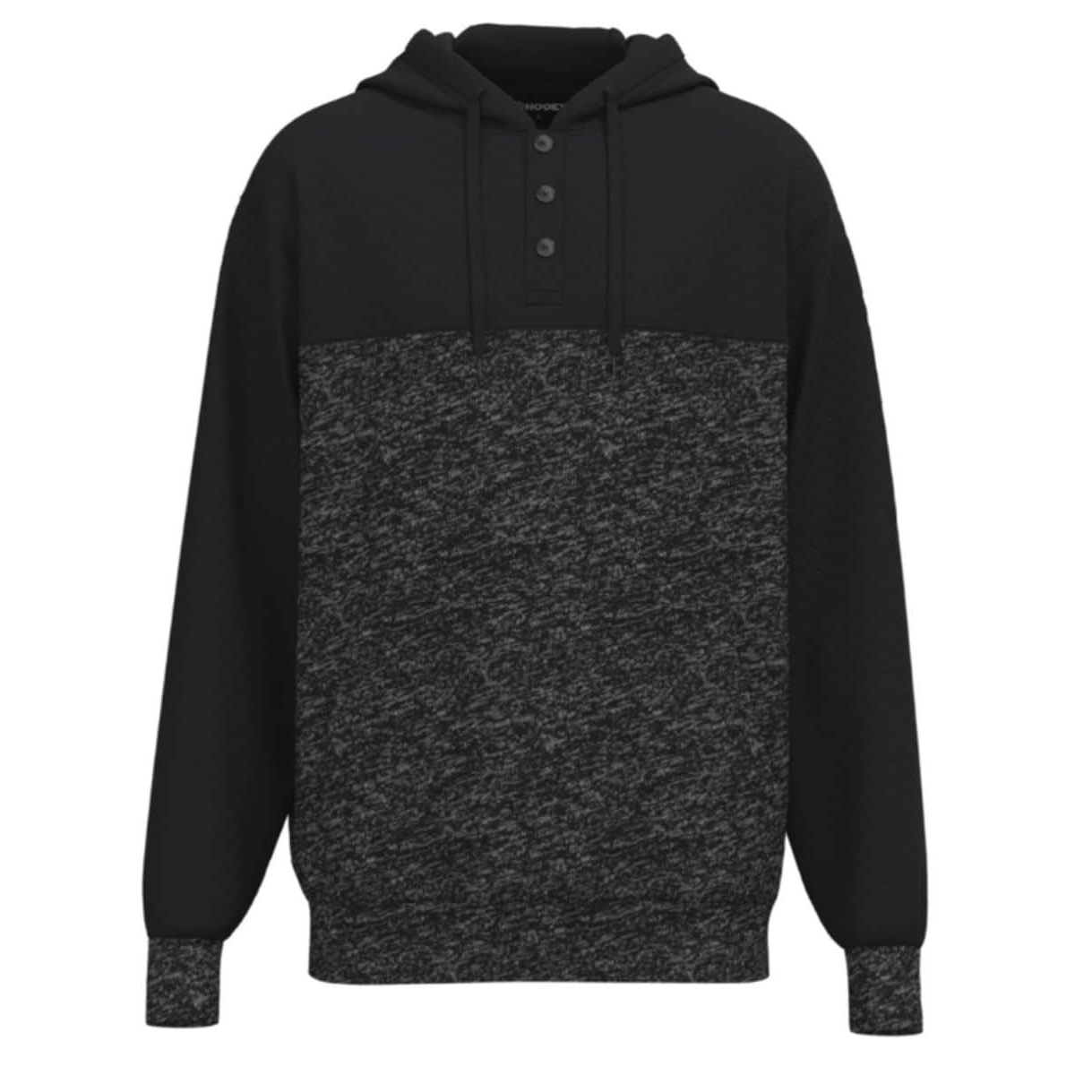 Hooey Men's "Jimmy" Black With Quilted Detail Sweater Hoodie HH1194BK
