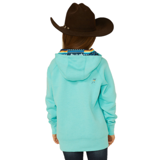 Hooey® Youth Girl's "Carico" Serape Logo Teal Hoodie HH1198TL-Y
