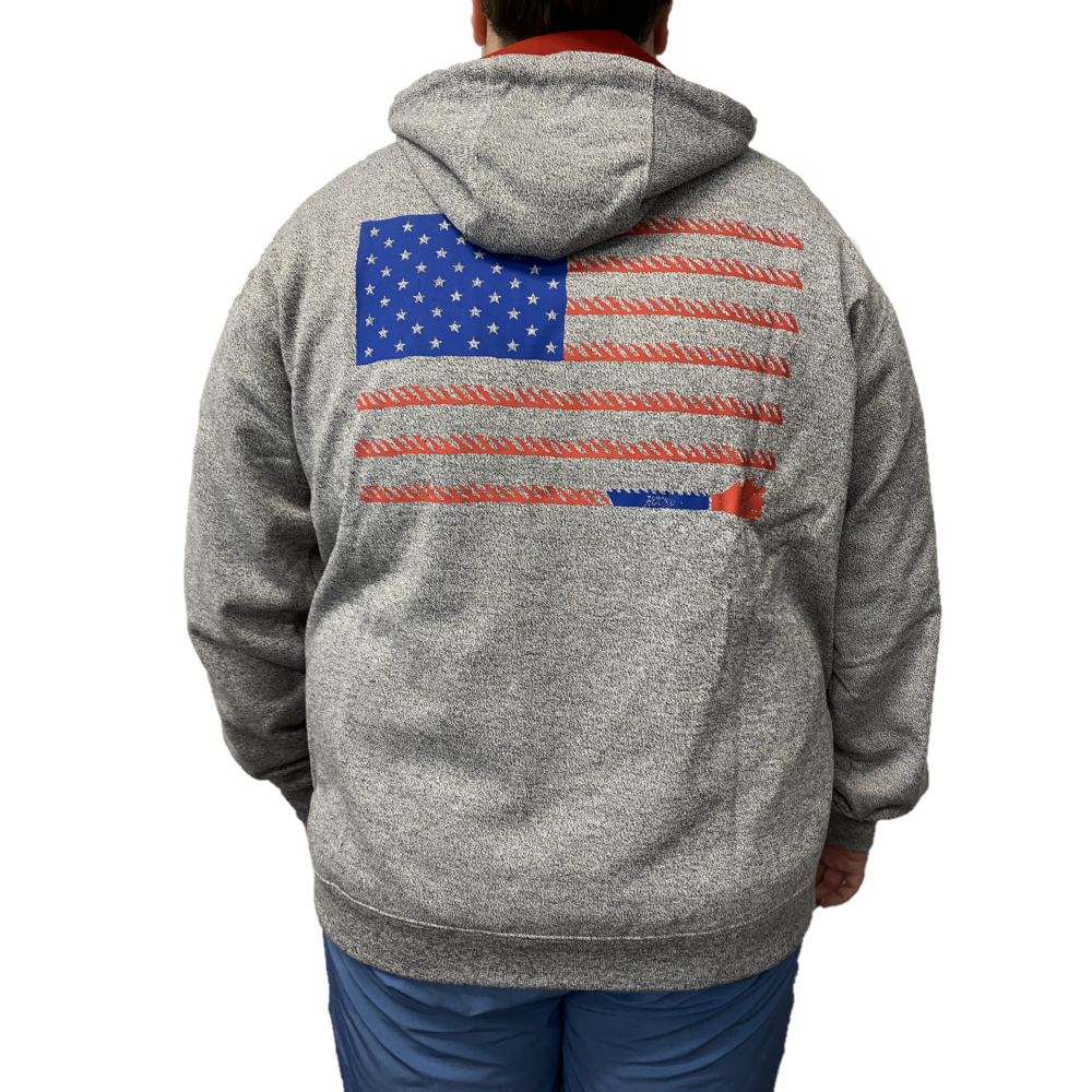 Hooey® Men's Liberty Roper American Flag Grey Hoodie HH1208GY