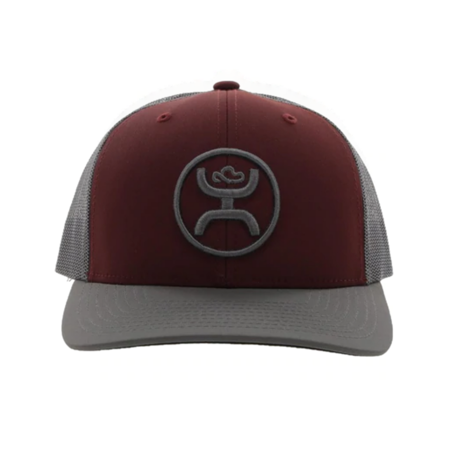 Hooey Men's O Classic 6-panel Maroon & Grey Trucker Cap 2209T-MAGY