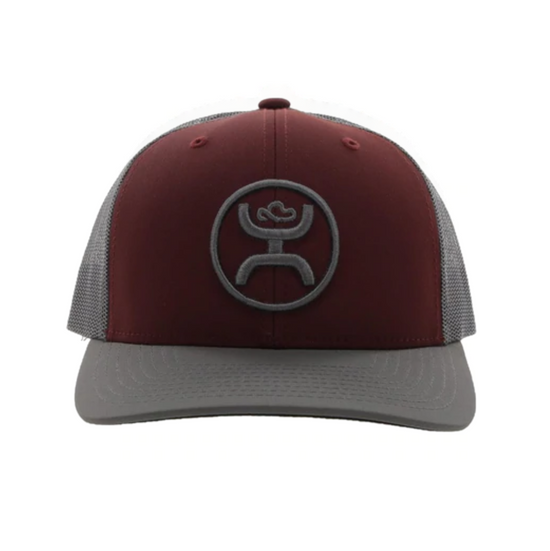 Hooey Men's O Classic 6-panel Maroon & Grey Trucker Cap 2209T-MAGY