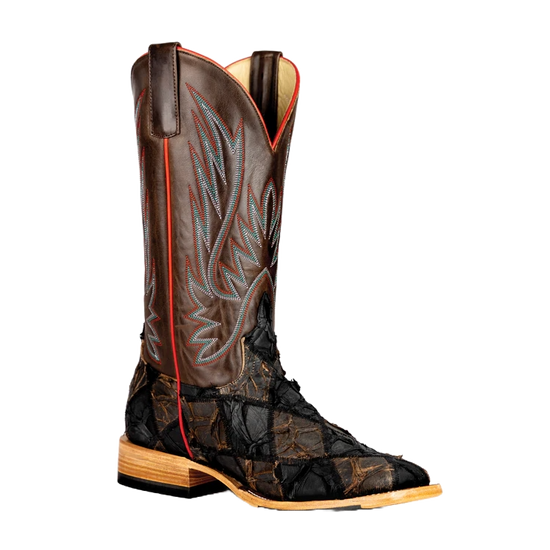 Horse Power Men's Toasted Big Bass Patchwork Brown & Black Boots HP8064