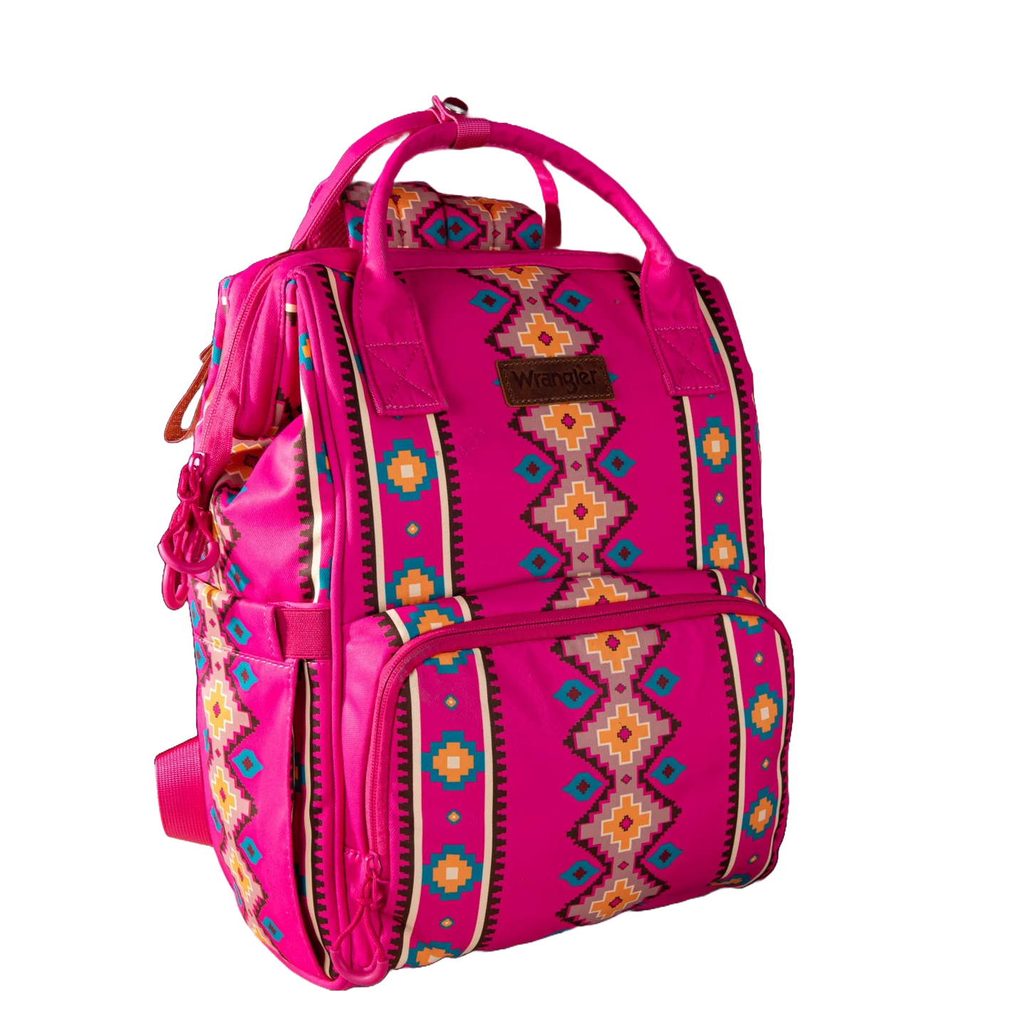 Wrangler Ladies Aztec Printed Hot Pink Dual Sided Diaper Bag WG2204-9110HPK