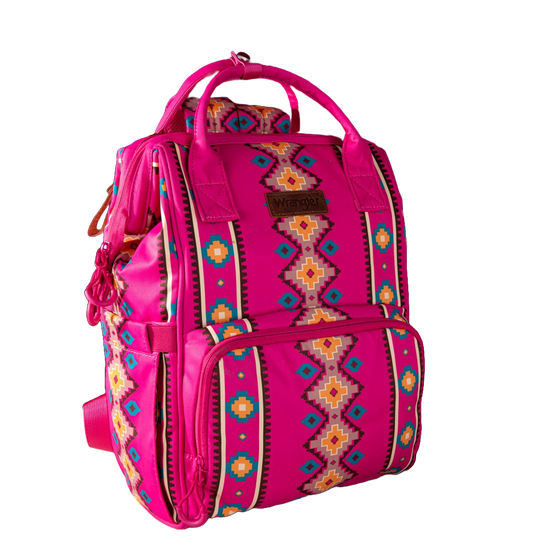 kelty aztec-style top zip backpack diaper bag in pink Wrangler Callie Aztec Backpack Hot Pink