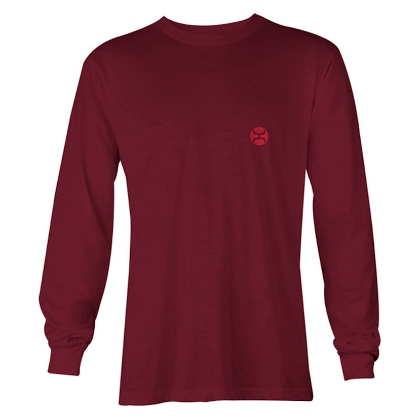 Hooey® Men's Short Go Maroon Long Sleeve T-Shirt HT1512MA
