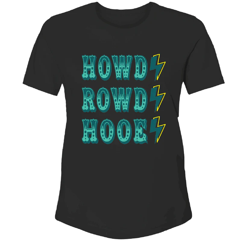 Hooey® Ladies "Howdy, Rowdy, Hooey" Black Graphic T-Shirt HT1634BK