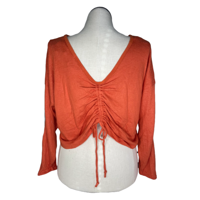 Panhandle Ladies Brushed Knit Back Cinching Orange Top JW22T03618-93