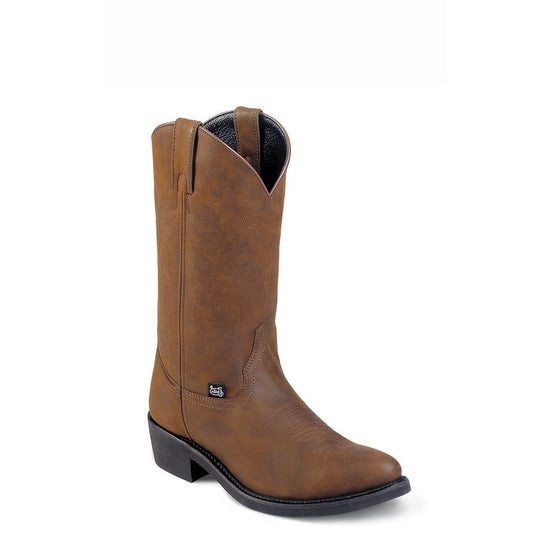 Justin Men's Butch Tan Round Toe J-Flex Comfort Leather Boots JB1100