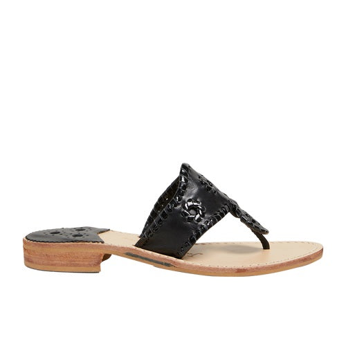 Jack Roger Ladies Slip On Black with Patent Sandals 1219SN0001004-BLKP